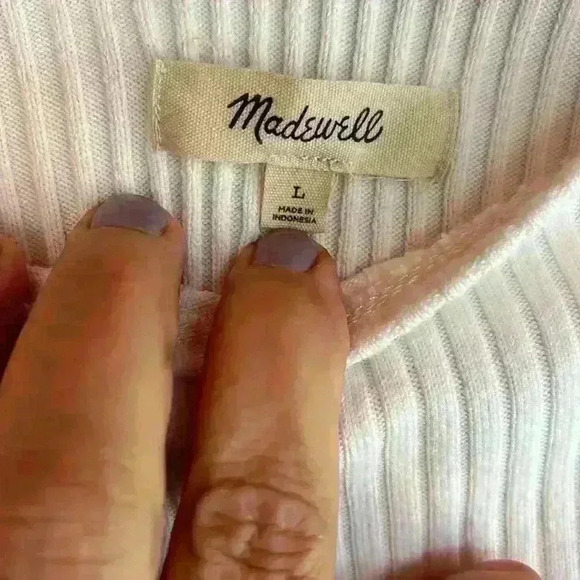 Madewell wide rib mock neck cream tank - Picture 5 of 8